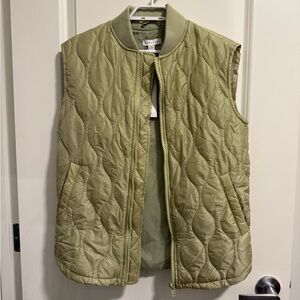 Topshop Light Green Quilted Women's Vest